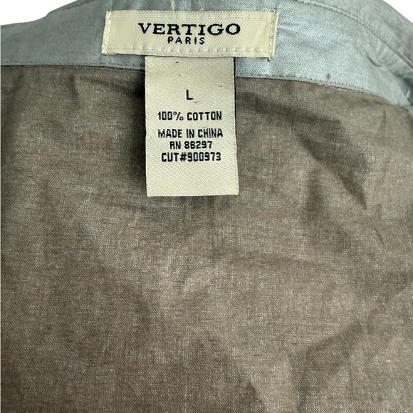 Vertigo Paris Silver Double-Breasted Cap Sleeves Top Size Large - Picture 5 of 8